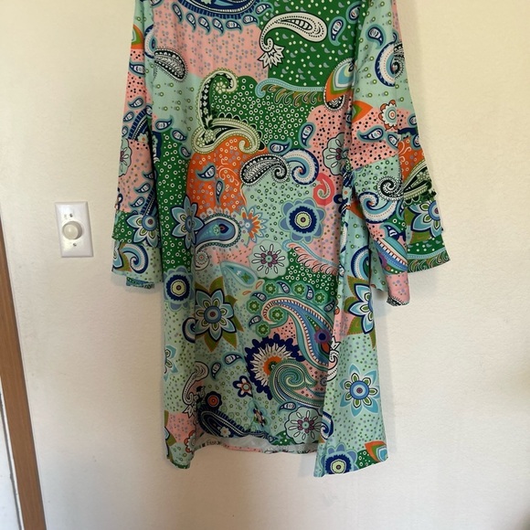 NWT NORACORA XXL Boho V-Neck Tunic Mini Dress Multicolor Paisley Dress - Picture 2 of 8